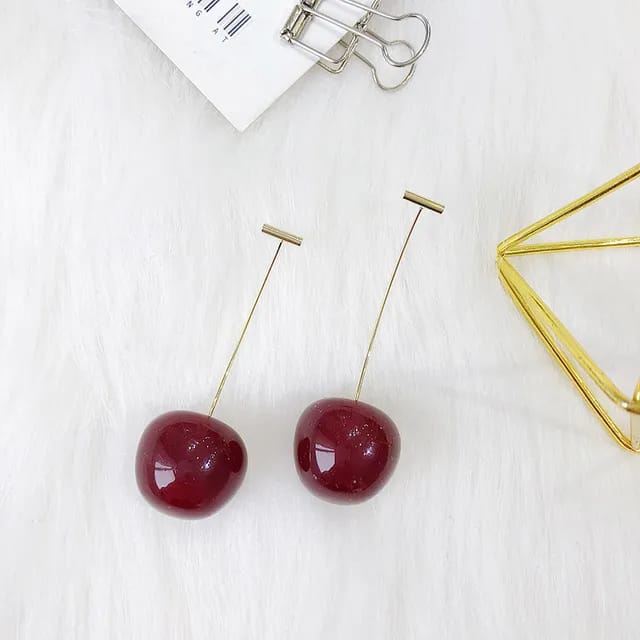 Yu Fashions Cute Fruit Cherry Drop Korean Earrings Pair