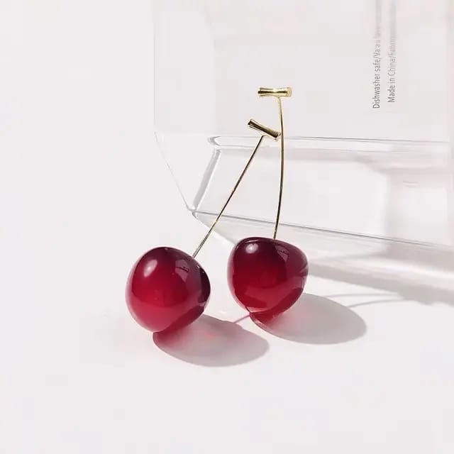 Yu Fashions Cute Fruit Cherry Drop Korean Earrings Pair