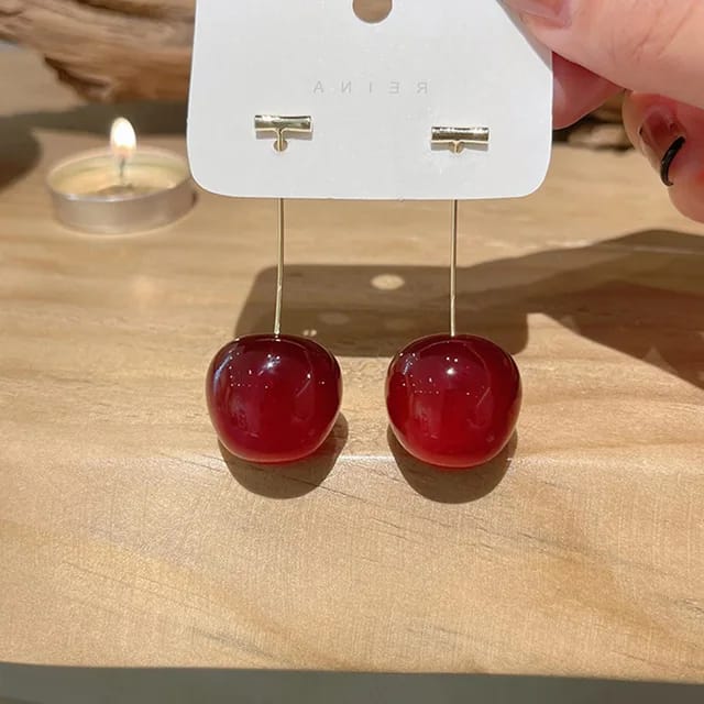 Yu Fashions Cute Fruit Cherry Drop Korean Earrings Pair