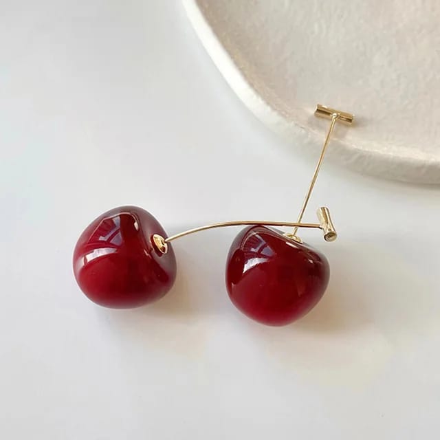 Yu Fashions Cute Fruit Cherry Drop Korean Earrings Pair