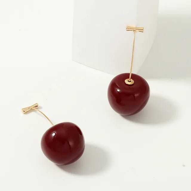 Yu Fashions Cute Fruit Cherry Drop Korean Earrings Pair