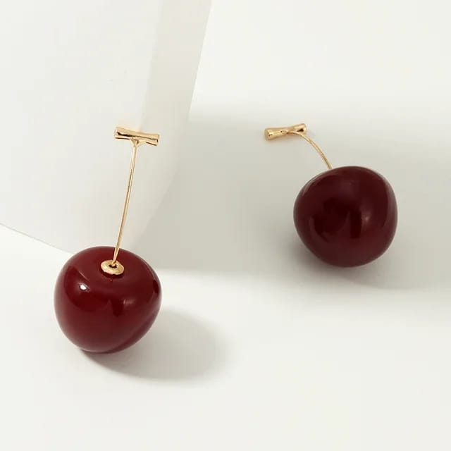 Yu Fashions Cute Fruit Cherry Drop Korean Earrings Pair