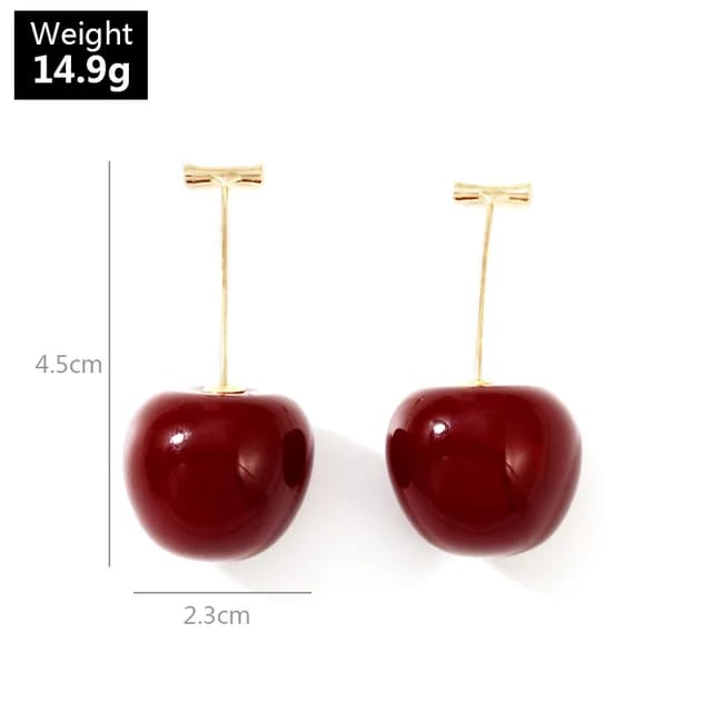 Yu Fashions Cute Fruit Cherry Drop Korean Earrings Pair
