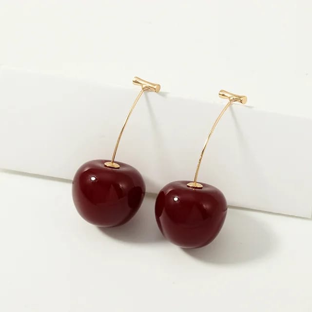 Yu Fashions Cute Fruit Cherry Drop Korean Earrings Pair