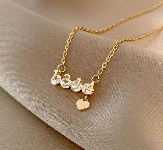 Yu Fashions 1314 Angel Number High fashion Stone Korean Pendent Necklace