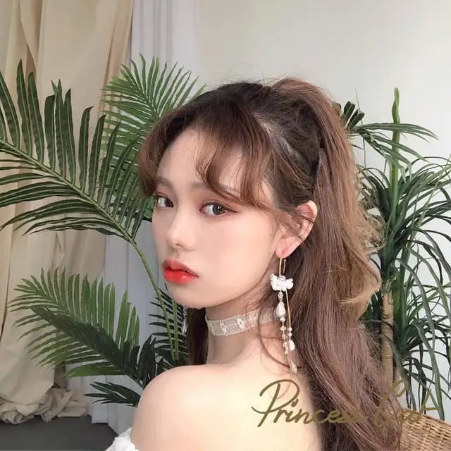 Yu Fashions White Shell Pearl Drop Korean earrings Pair