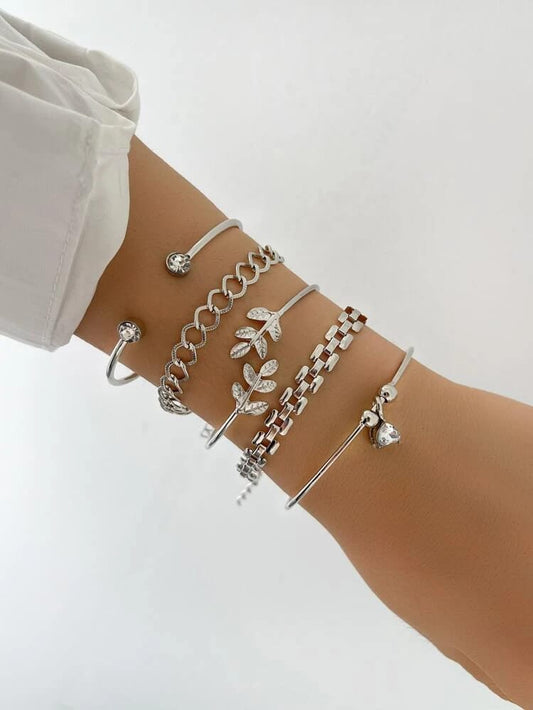 Yu Fashions Link leaf High Fashion Multilayered Korean Bracelet