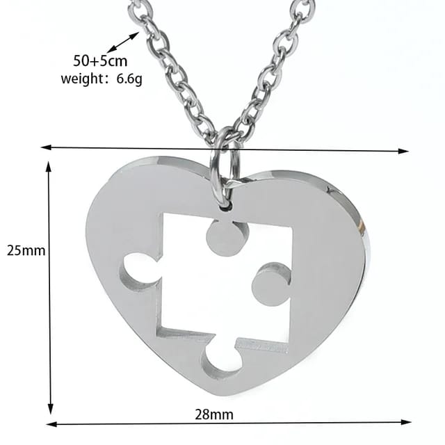 Yu Fashions Couple Best Friend sister Puzzle 2 in 1 High Fashion Necklace Chain