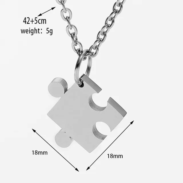Yu Fashions Couple Best Friend sister Puzzle 2 in 1 High Fashion Necklace Chain