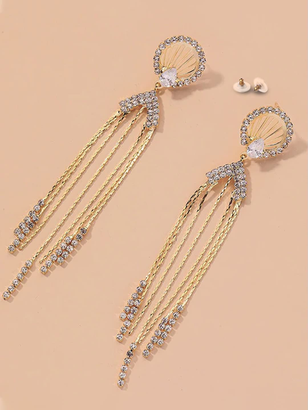 Yu Fashions Angel Cute Tassel Rhinstone Drop Cryatal High Fashion Korean Earrings pair