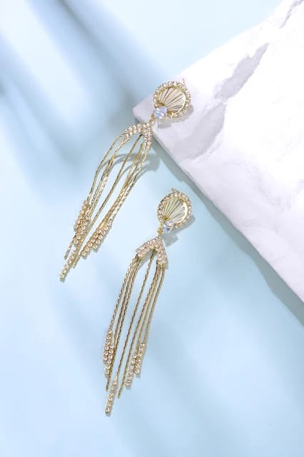 Yu Fashions Angel Cute Tassel Rhinstone Drop Cryatal High Fashion Korean Earrings pair