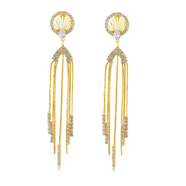 Yu Fashions Angel Cute Tassel Rhinstone Drop Cryatal High Fashion Korean Earrings pair