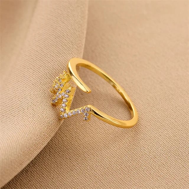 Yu Fashions Thunder Heartbeat High Fashion Crystal Korean Ring