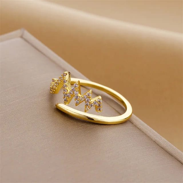 Yu Fashions Thunder Heartbeat High Fashion Crystal Korean Ring