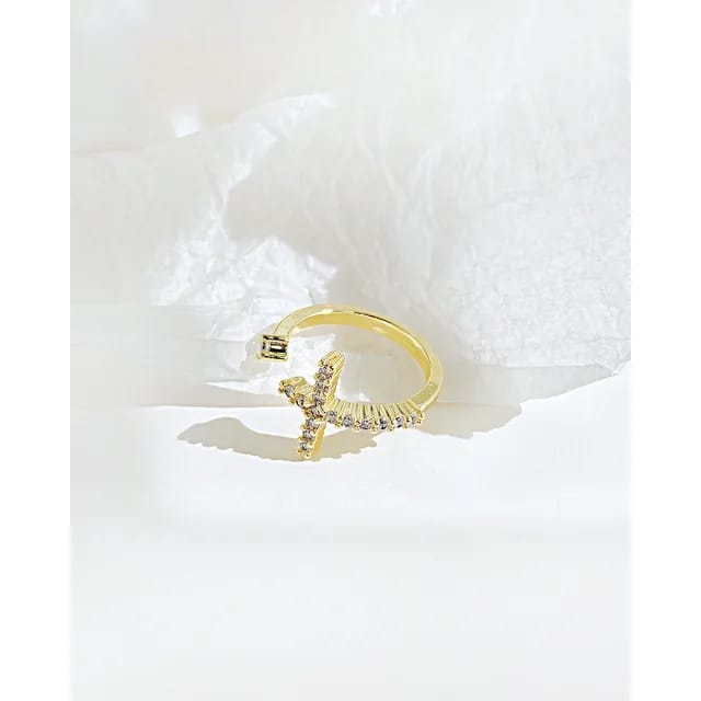 Yu Fashions Cross High Fashion Crystal Korean Ring