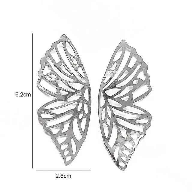 Yu Fashions Web Wing Butterfly Golden Korean earrings Pair