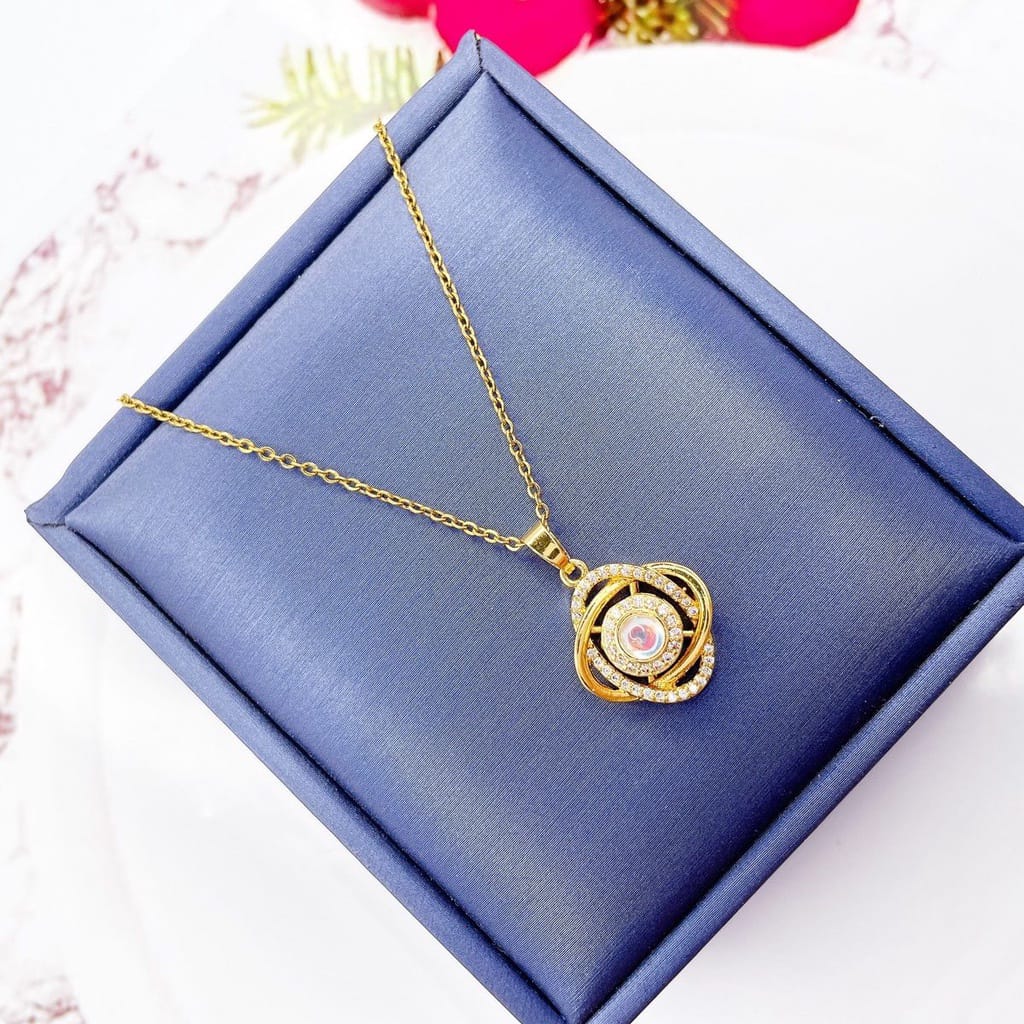 Yu Fashions High Fashion anxiety rotatable Twisted Korean pendent Necklace