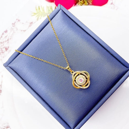 Yu Fashions High Fashion anxiety rotatable Twisted Korean pendent Necklace