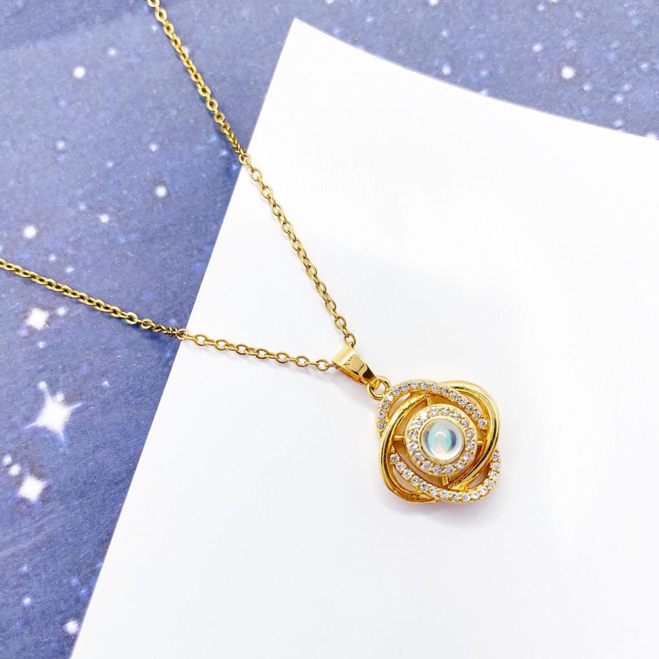 Yu Fashions High Fashion anxiety rotatable Twisted Korean pendent Necklace