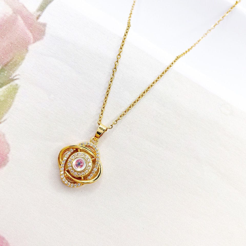 Yu Fashions High Fashion anxiety rotatable Twisted Korean pendent Necklace