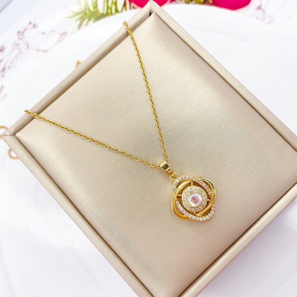 Yu Fashions High Fashion anxiety rotatable Twisted Korean pendent Necklace