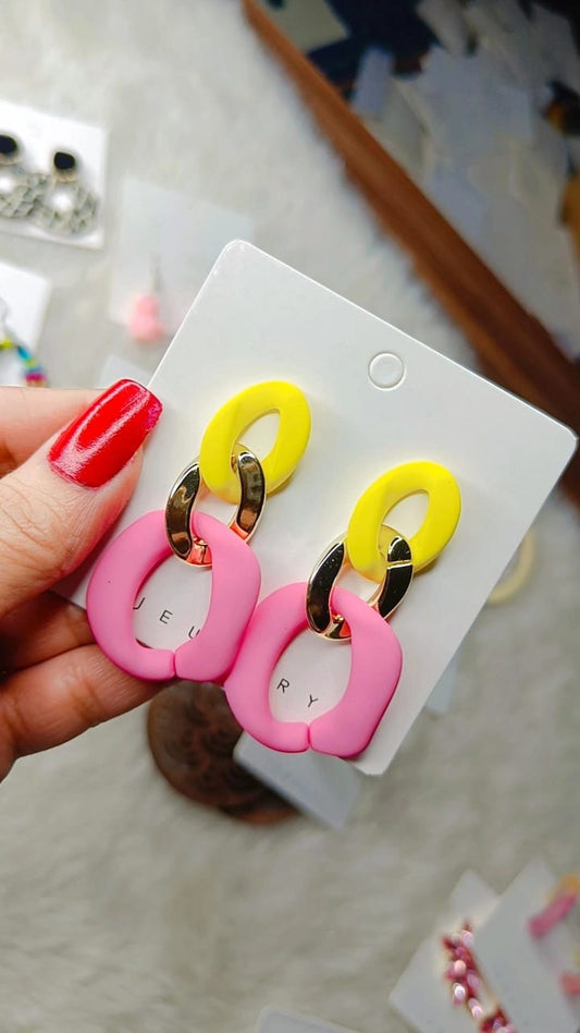 Yu Fashions Multicolored Cute High Fashion Korean earrings Pair