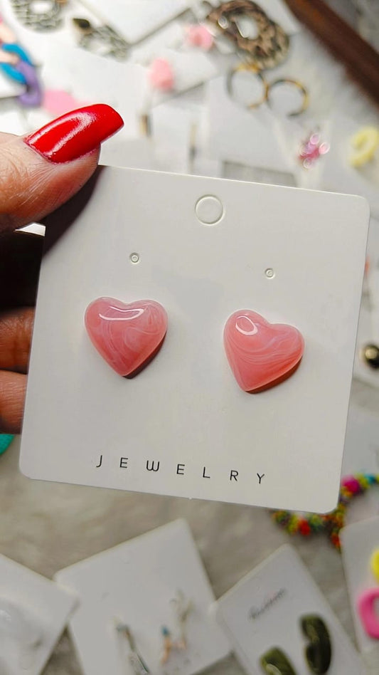Yu Fashions Pink Cute Marble Print High Fashion Korean Stud earrings Pair Deal