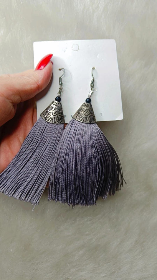 Yu Fashions Lavender Thread Tassel Cute Earrings