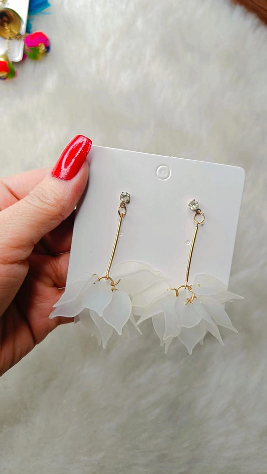 Yu Fashions White Cute Flower High Fashion Korean Earring
