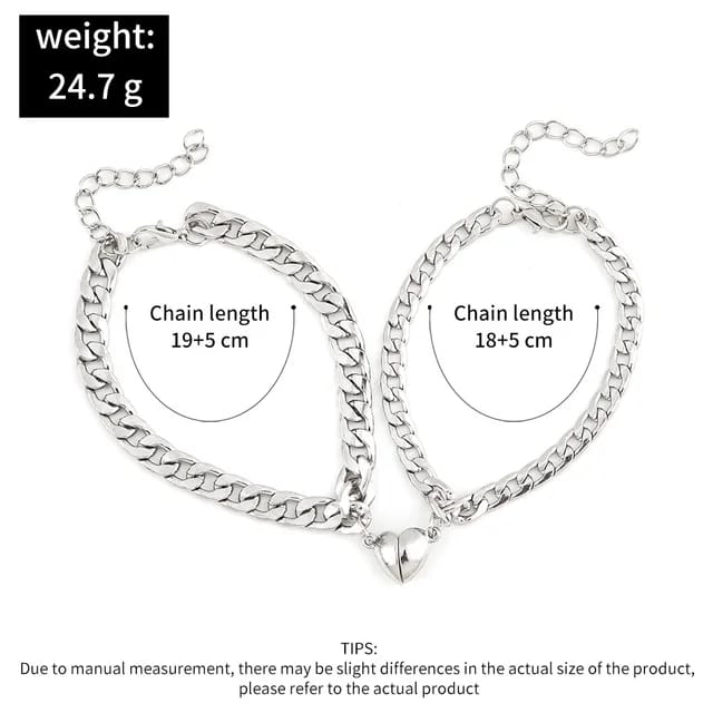 Yu Fashions Magnetic Couple Bracelets For Lover Men Women Love Chain Link Bangle Charm Bracelet