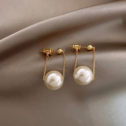 Yu Fashions Elegant Small Pearl Pendant  Unusual Dangle Korean Earrings for Women