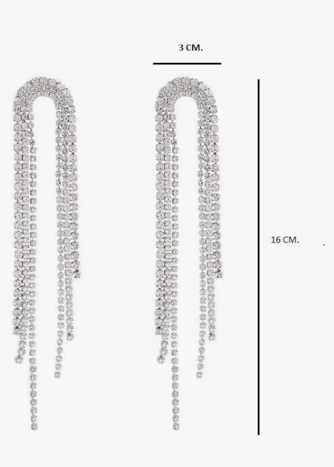 Yu Fashions High Fashion Trend Rhinestone Tassel Korean Earrings Pair