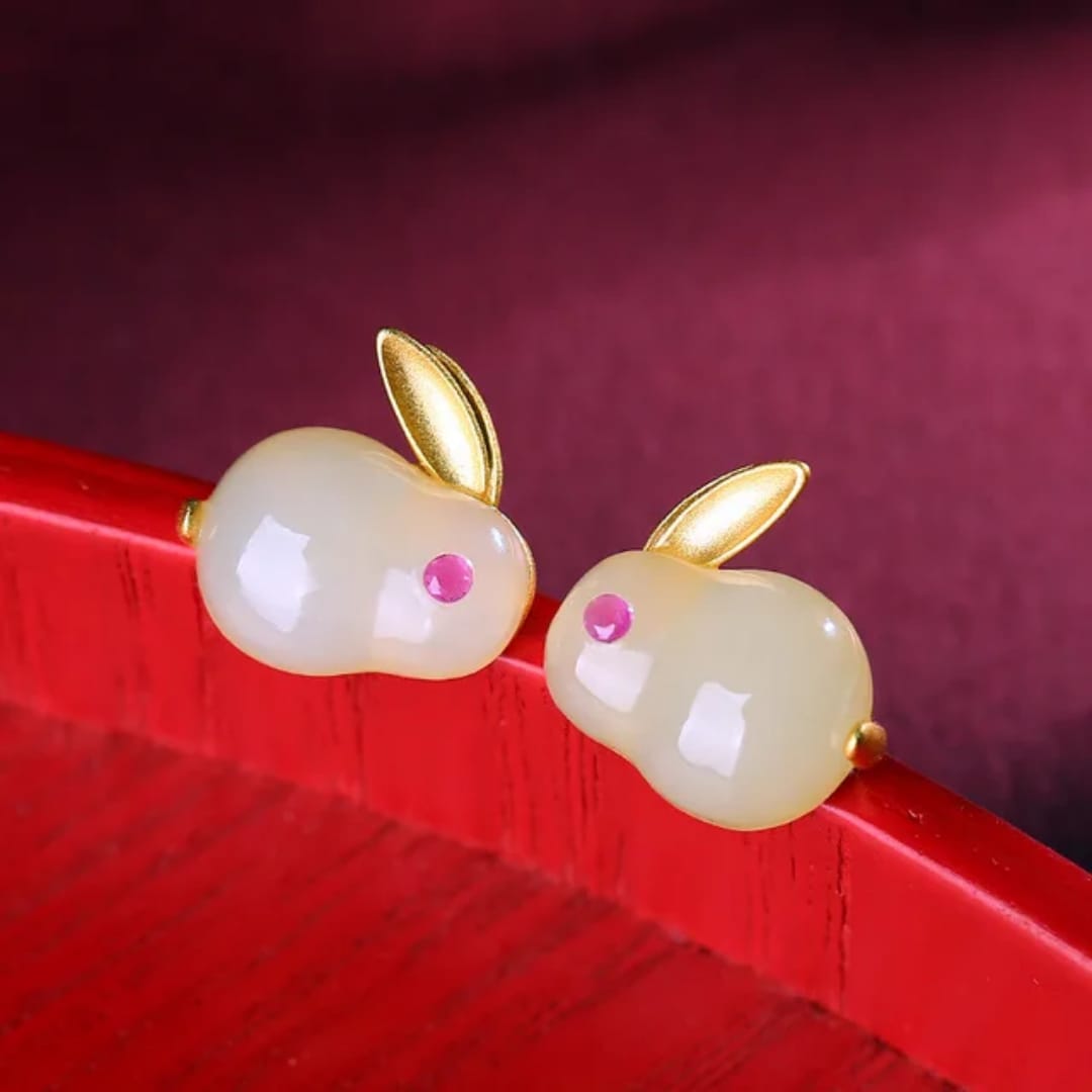 Yu Fashions Rabbit Animal shaped Cute 3D Korean Earrings pair