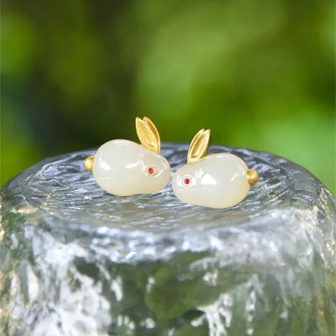Yu Fashions Rabbit Animal shaped Cute 3D Korean Earrings pair