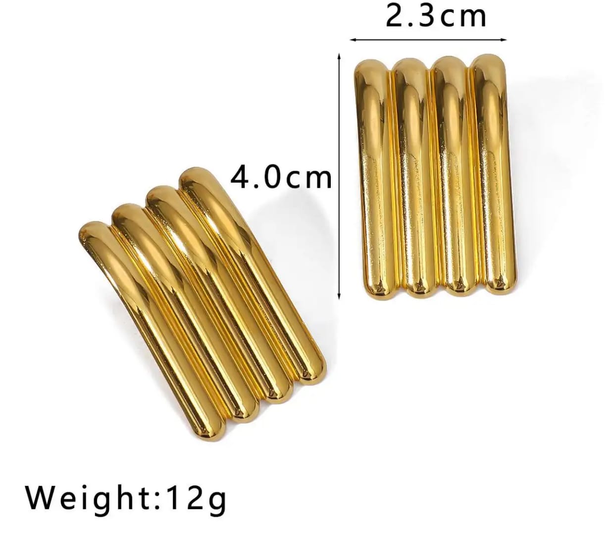 Yu Fashions Vertical Striped High Fashion Anti Tarnish Korean Earrings
