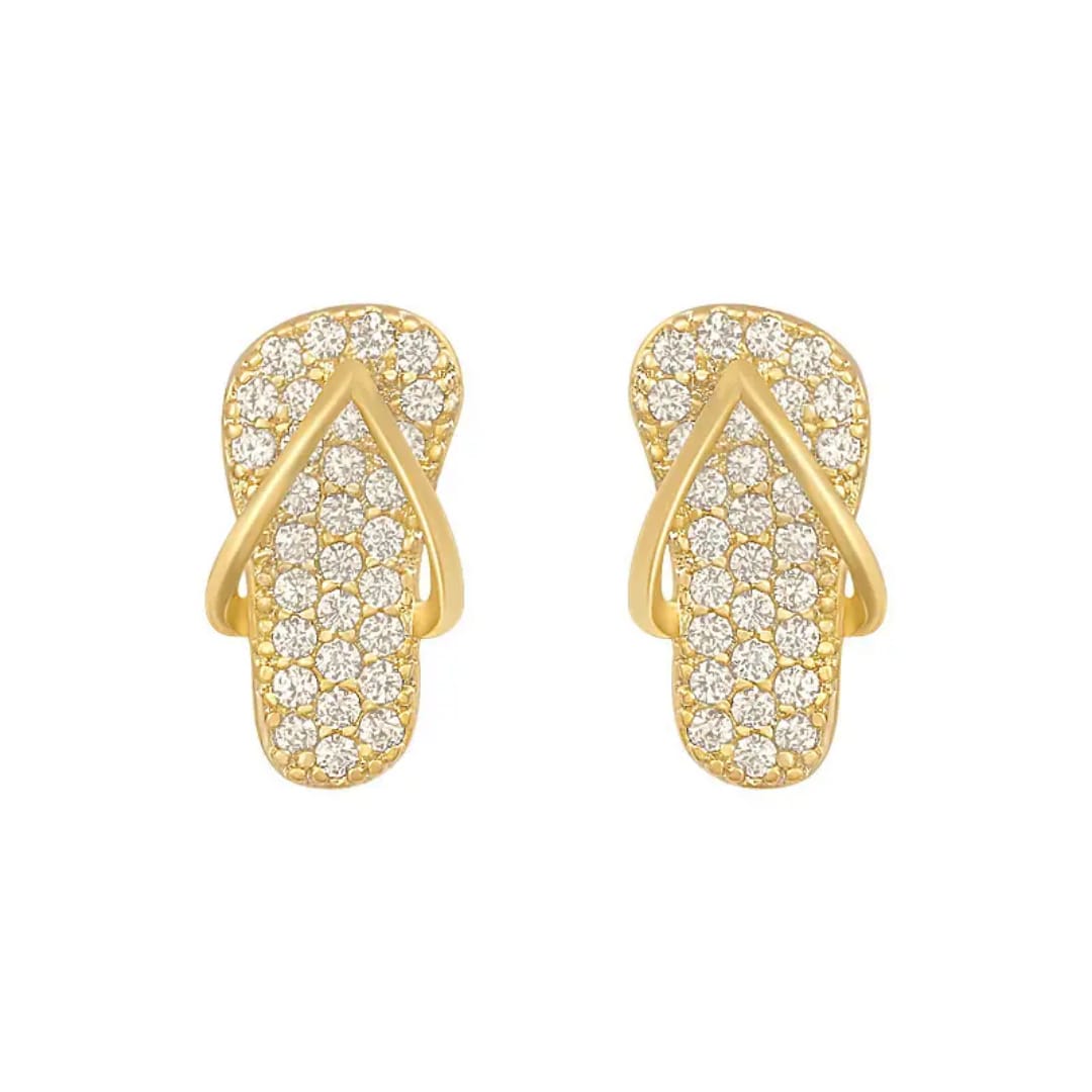 Yu Fashions Slippar Cute Chappal Rhinstone High Fashion Korean Stud Earring