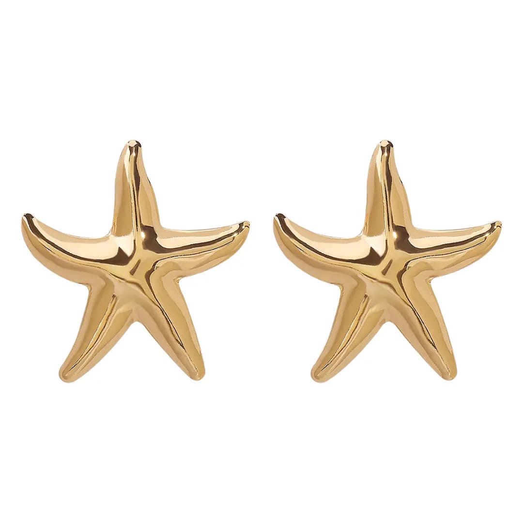 Yu Fashions Starfish Seashell Ocean Sea Star High Fashion Anti Tarnish Waterproof Korean Earrings