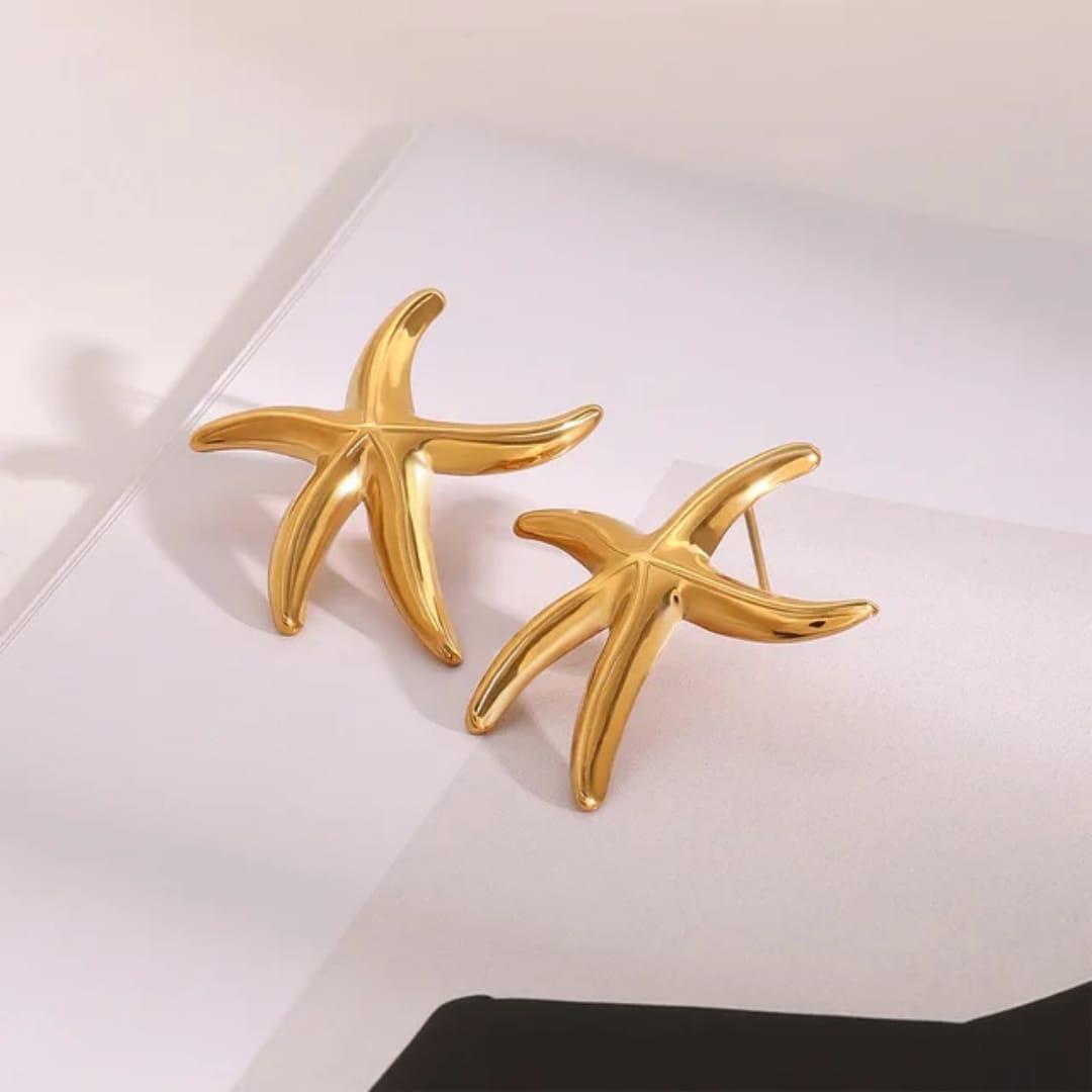 Yu Fashions Starfish Seashell Ocean Sea Star High Fashion Anti Tarnish Waterproof Korean Earrings