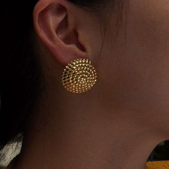 Yu Fashions Round Shaped High Fashion Anti Tarnish Waterproof Korean Earrings