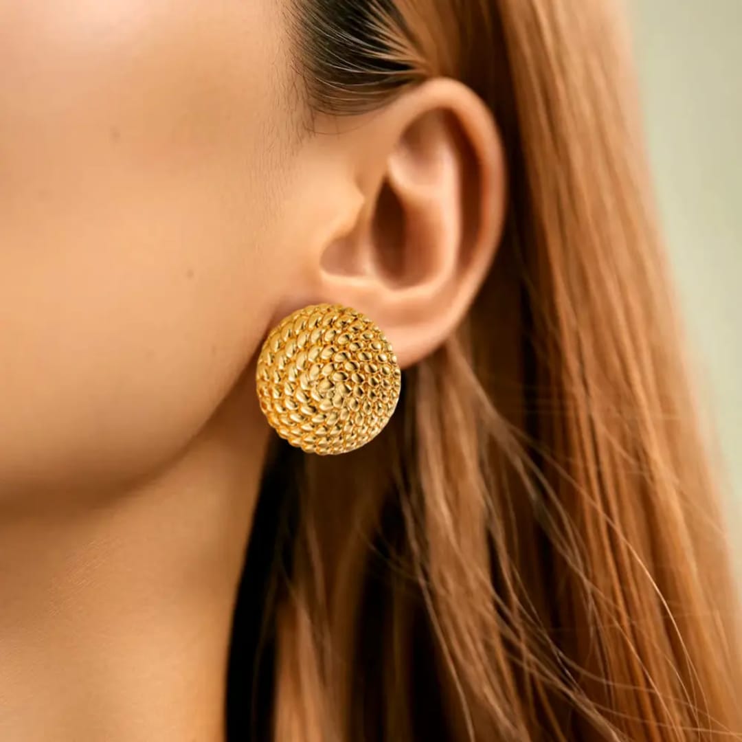 Yu Fashions Round Shaped High Fashion Anti Tarnish Waterproof Korean Earrings