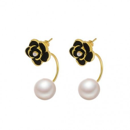 Yu Fashions Pearl Flower Cute Detachable High Fashion Korean Earrings pair