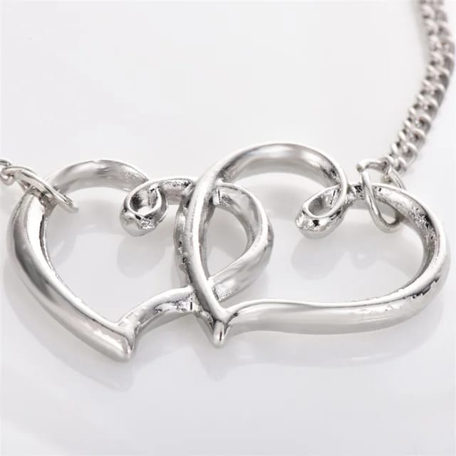Yu Fashions Dual Heart Toggle Cute Korean Anklet