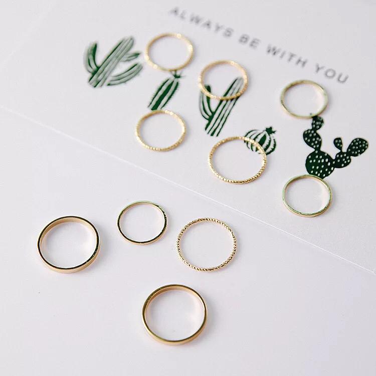 YU Fashions Minimal High Fashion Korean Ring Set of 10
