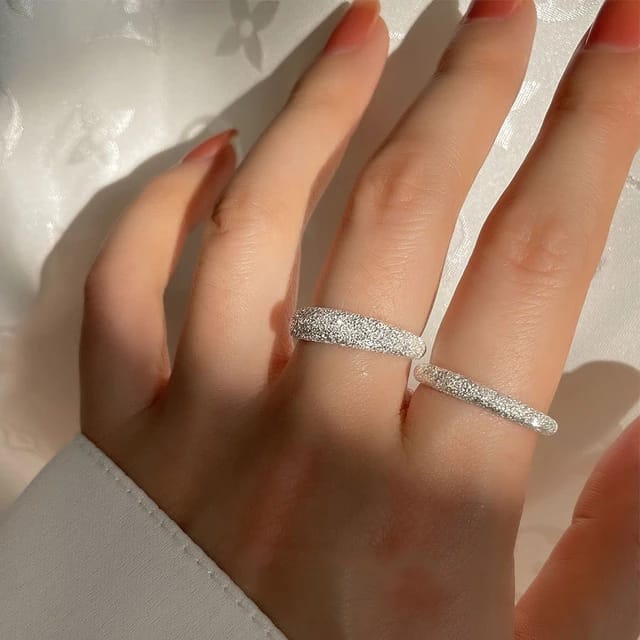 Yu Fashions Shimmer Korean High Fashion Korean Ring Set of 2