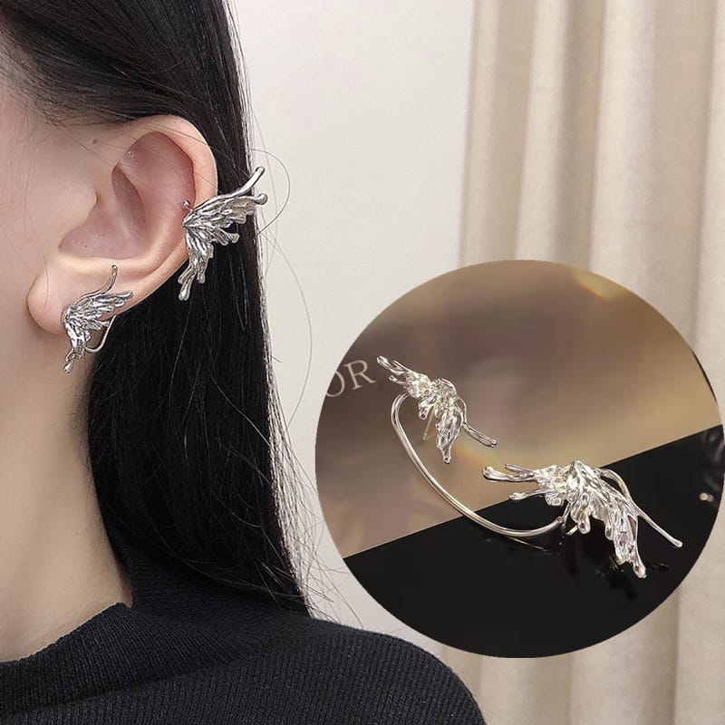 Yu Fashions Melted  Metal Unique Single Pc Earhook Earcuff Korean Earring