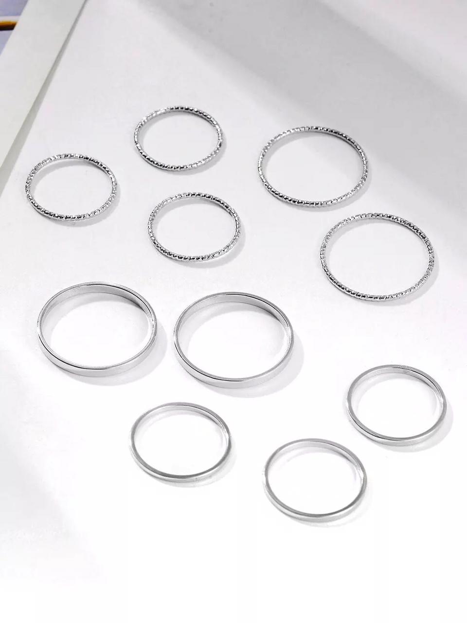 YU Fashions Minimal High Fashion Korean Ring Set of 10