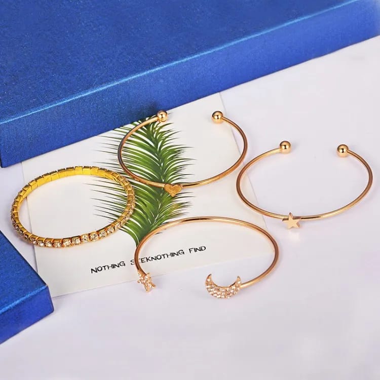 Yu Fashions Heart Star Moon High Fashion Multilayered Korean Bracelet
