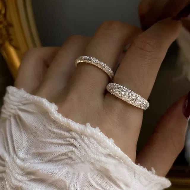 Yu Fashions Shimmer Korean High Fashion Korean Ring Set of 2