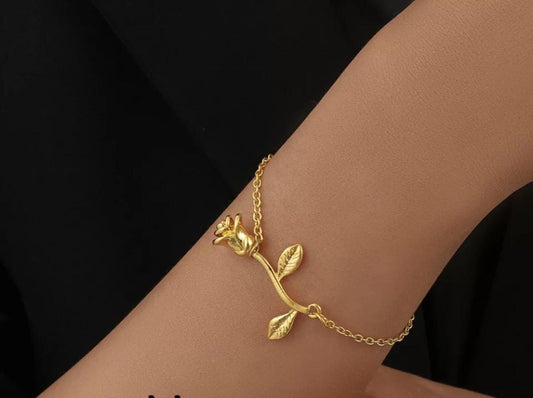 Yu Fashions rose Flower Cute Pendent Korean bracelet