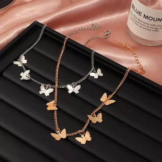 Yu Fashions Cute Butterfly Charms Necklace Chain
